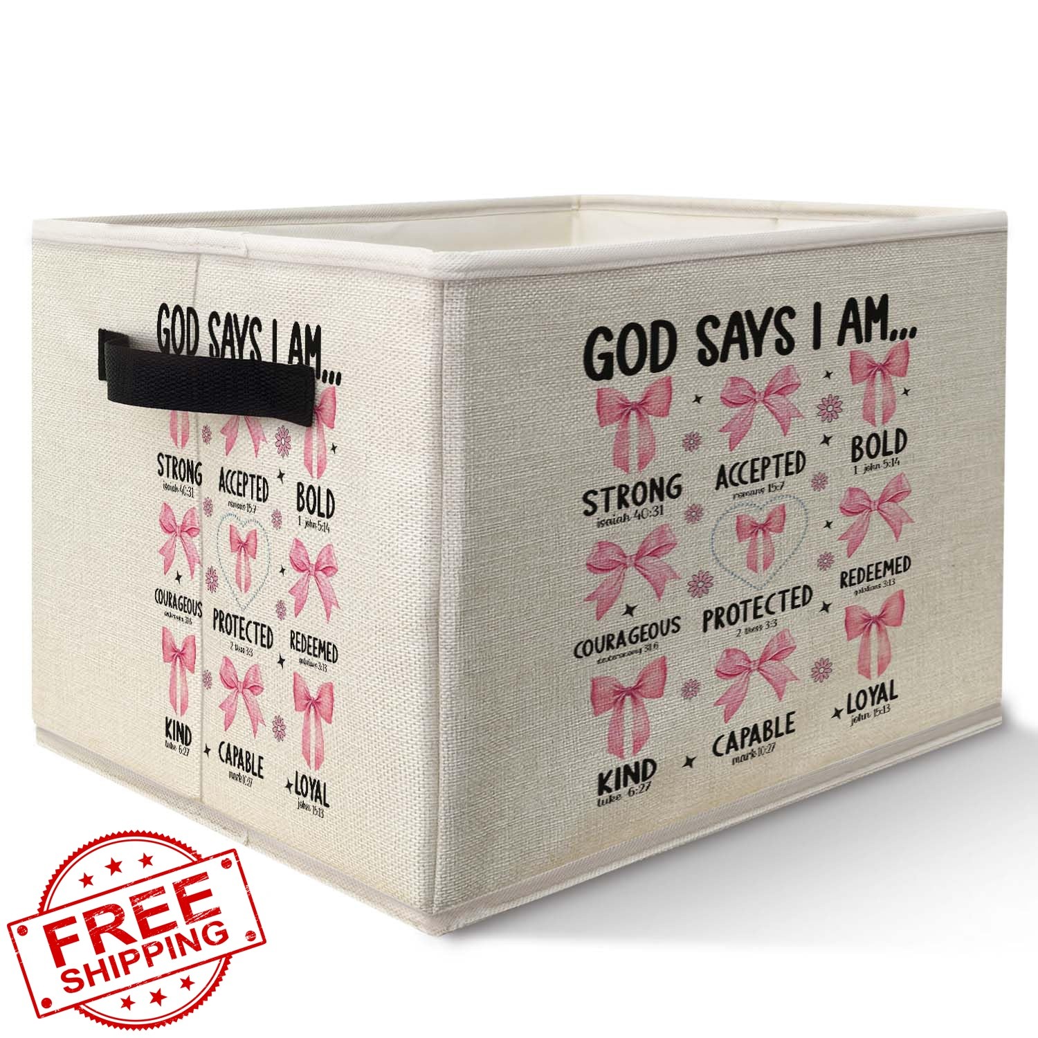 Likjad Coquette Pink Bow Storage Bin SNL008