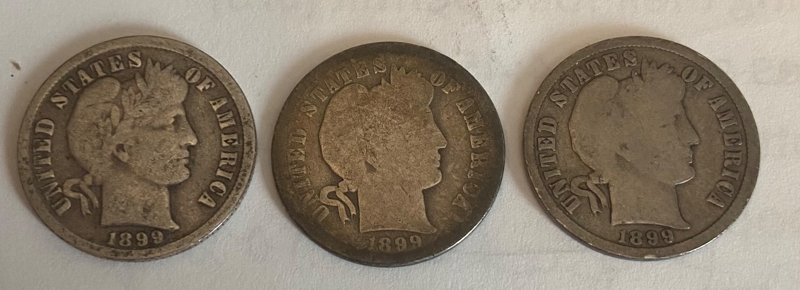 1899&99-o&99-s Barber dimes all three tough dates