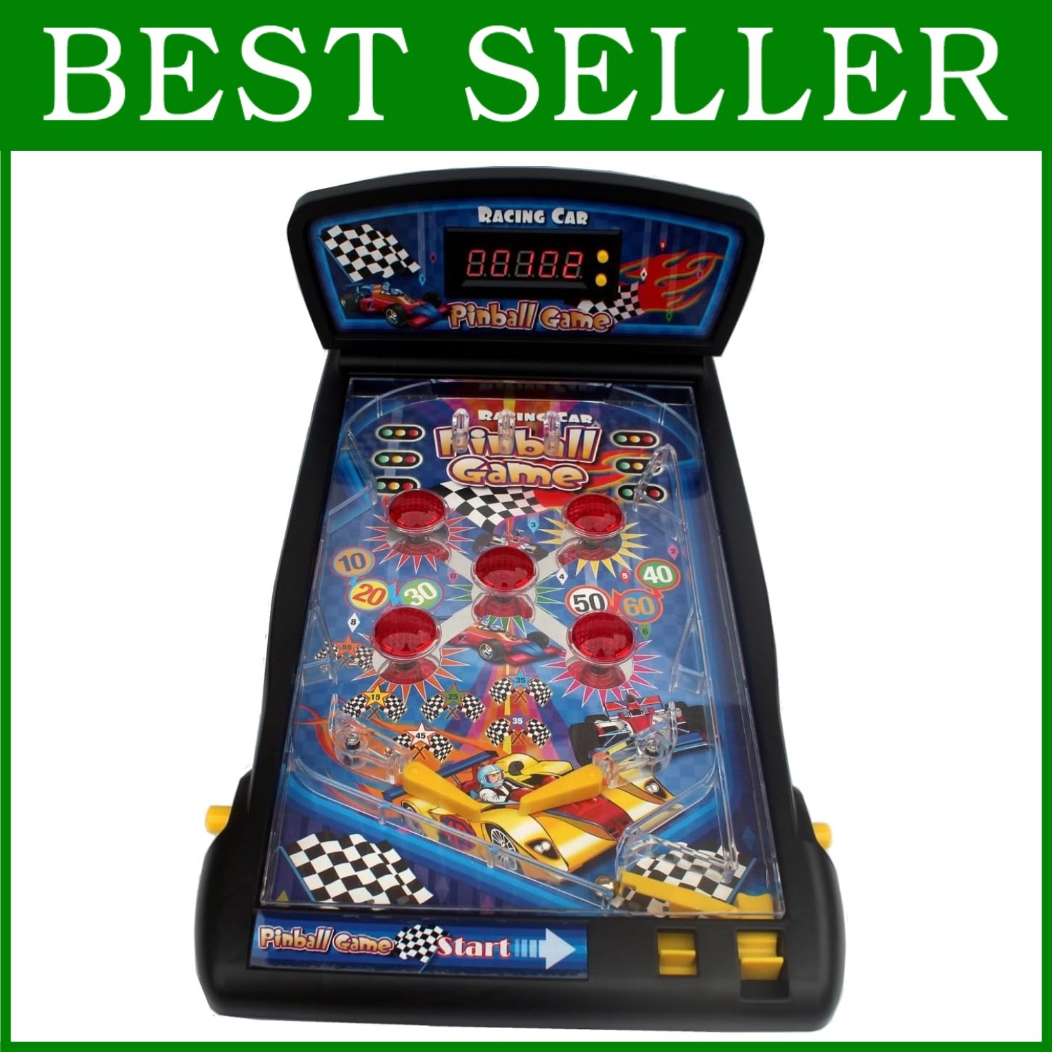 Tabletop Retro Pinball Game with Vibrating Bumpers - Electronic Fun for Home 2-