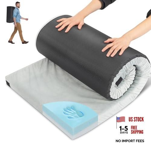Sleeping Pad, Portable Camping Mat, CertiPUR-US Memory 75"× 25"× 2.5" Gray