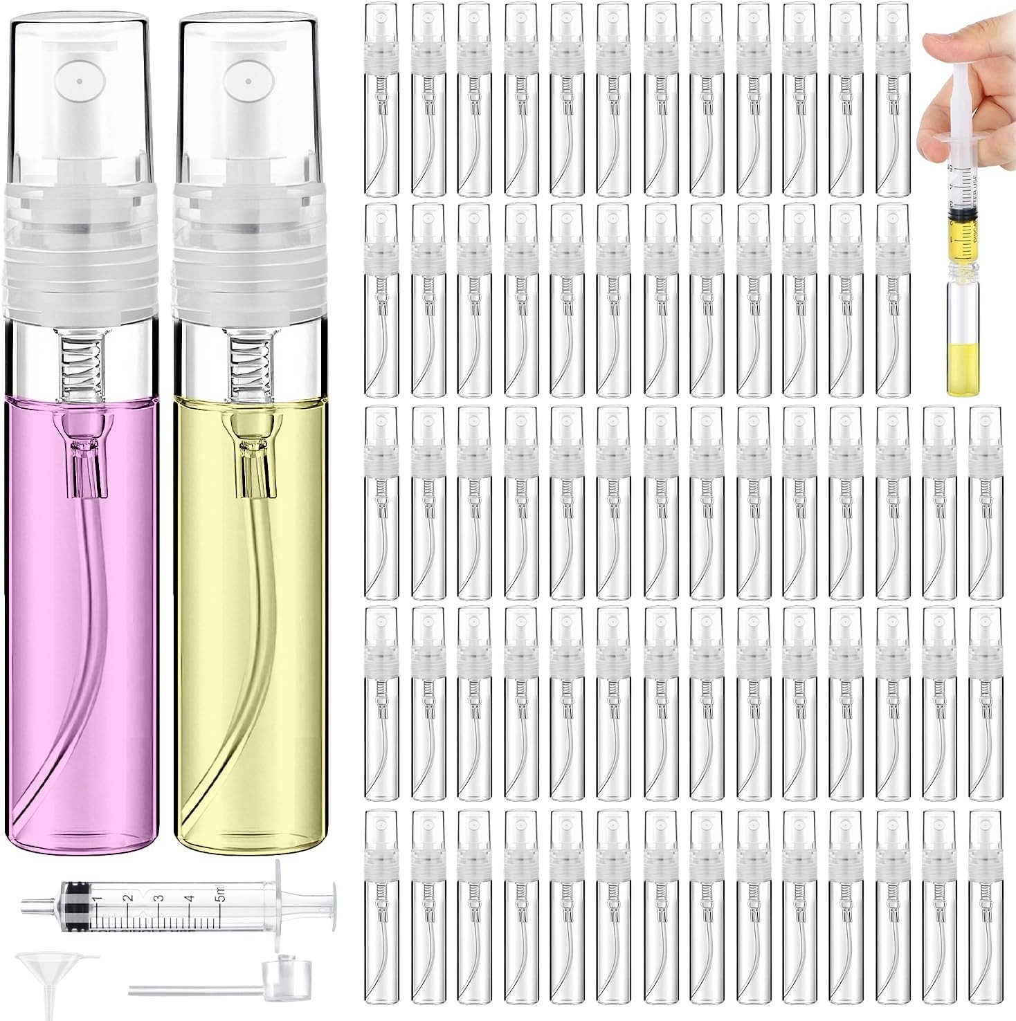 60PCS Mini Spray Bottles 5ml - Travel Perfume Atomizers & Essential Oil Containe