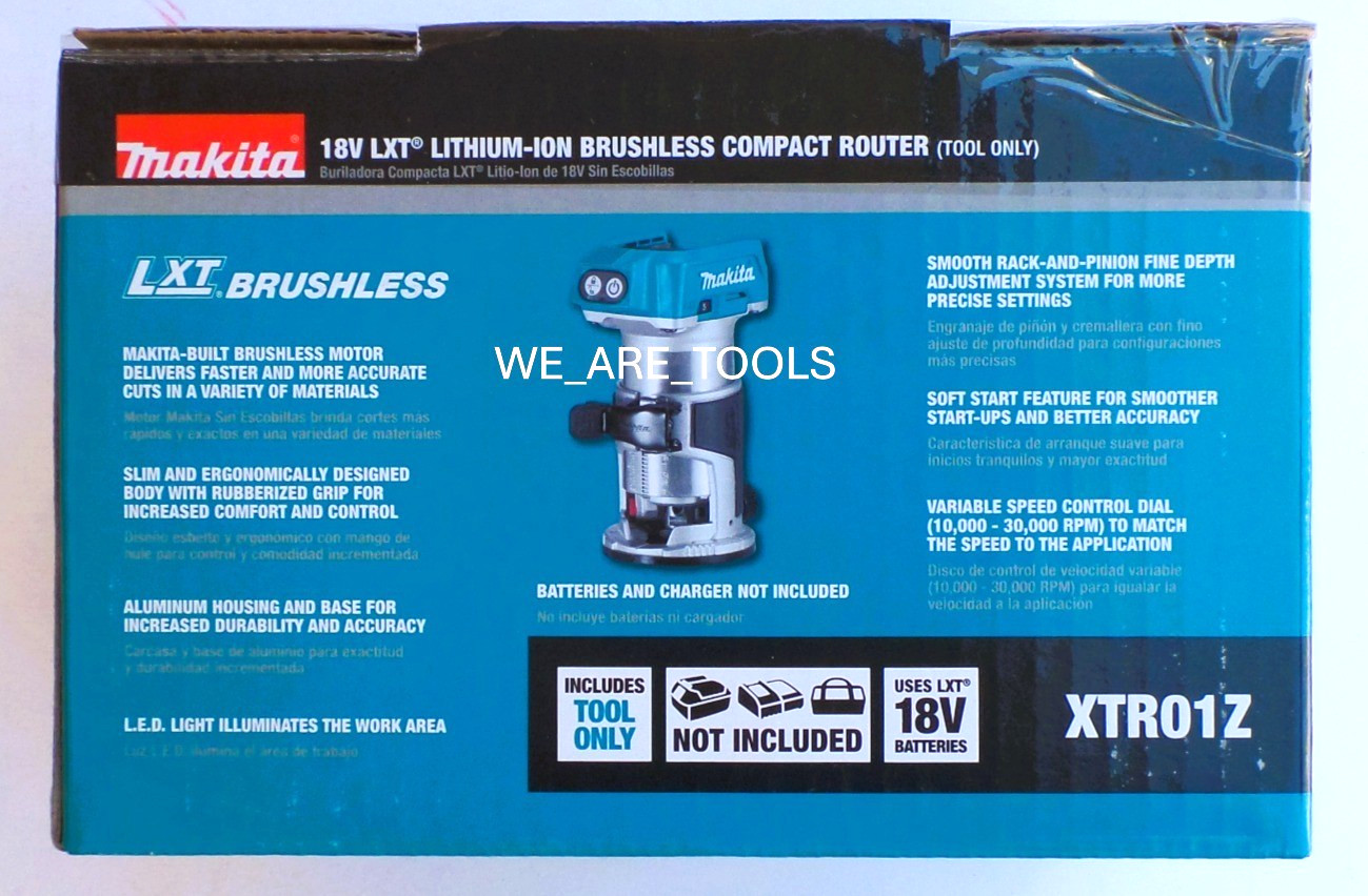New In Box Makita XTR01Z 18V Brushless Cordless Variable Compact Router 18 Volt