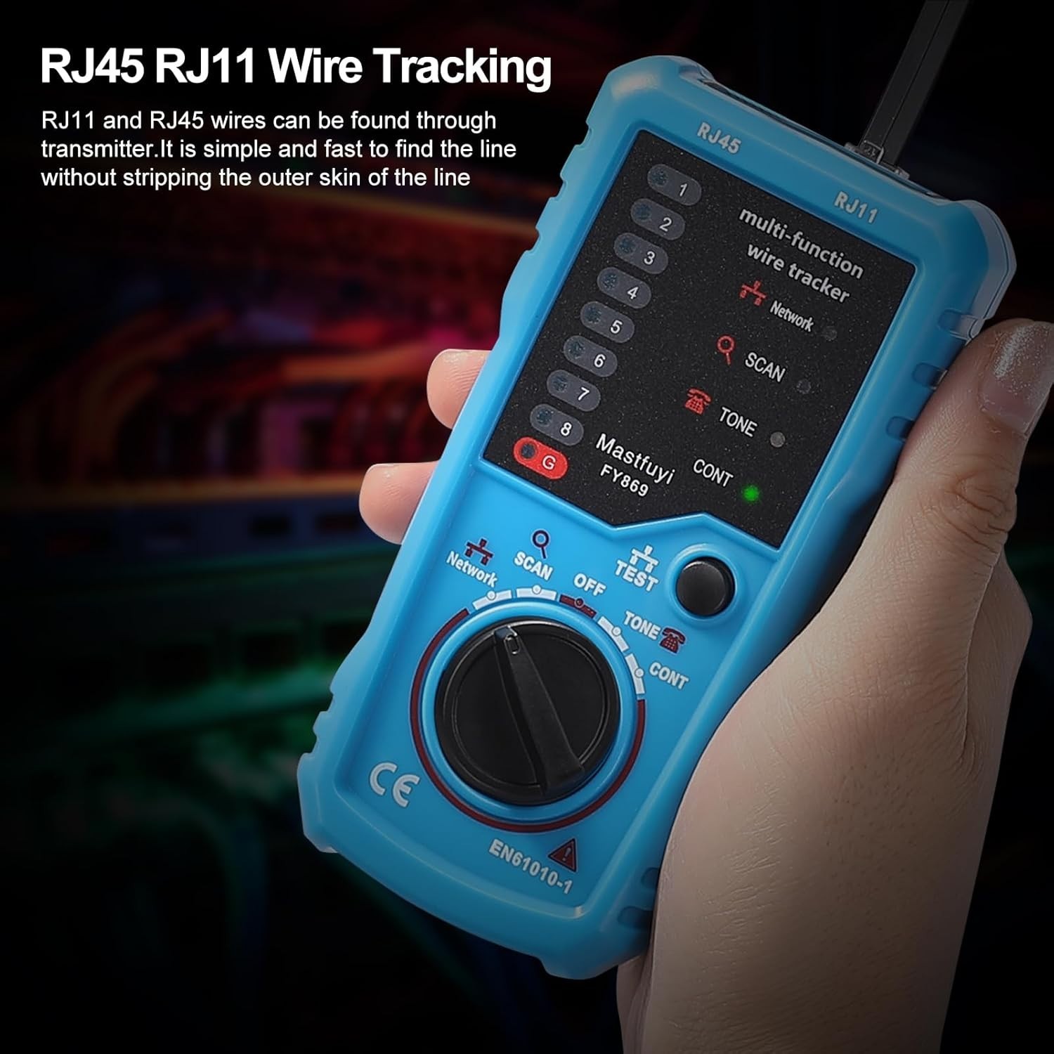 Network Cable Tester, Wire Tracker Multifunction, Tracer with Probe Sound, RJ11...