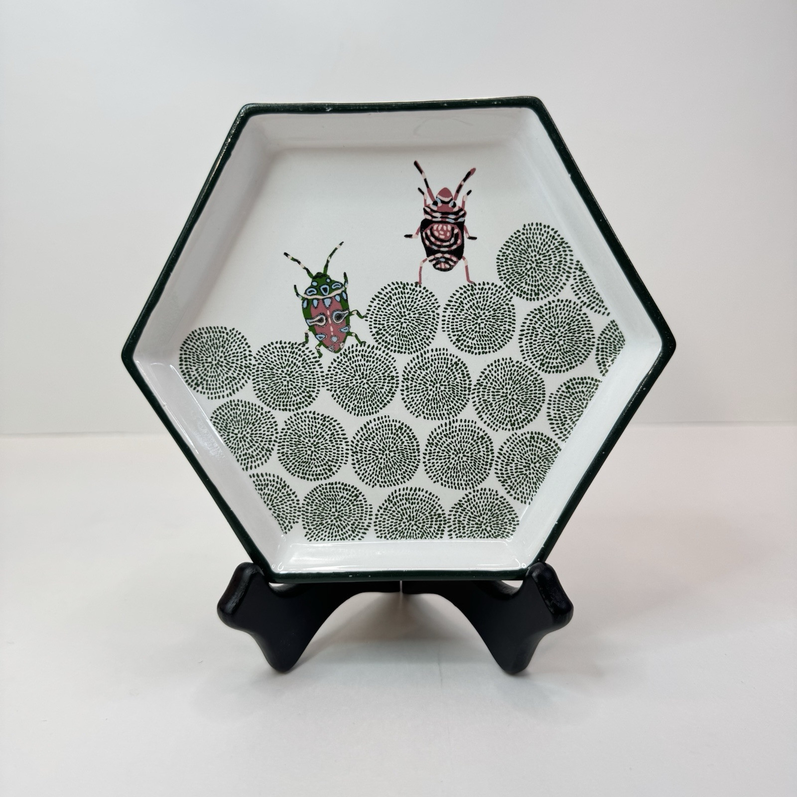 Opal House 5” Beetles Print Octagon Tray Target EUC