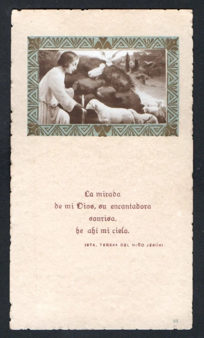 Holy card antique de Jesus Niño santino image pieuses estampa