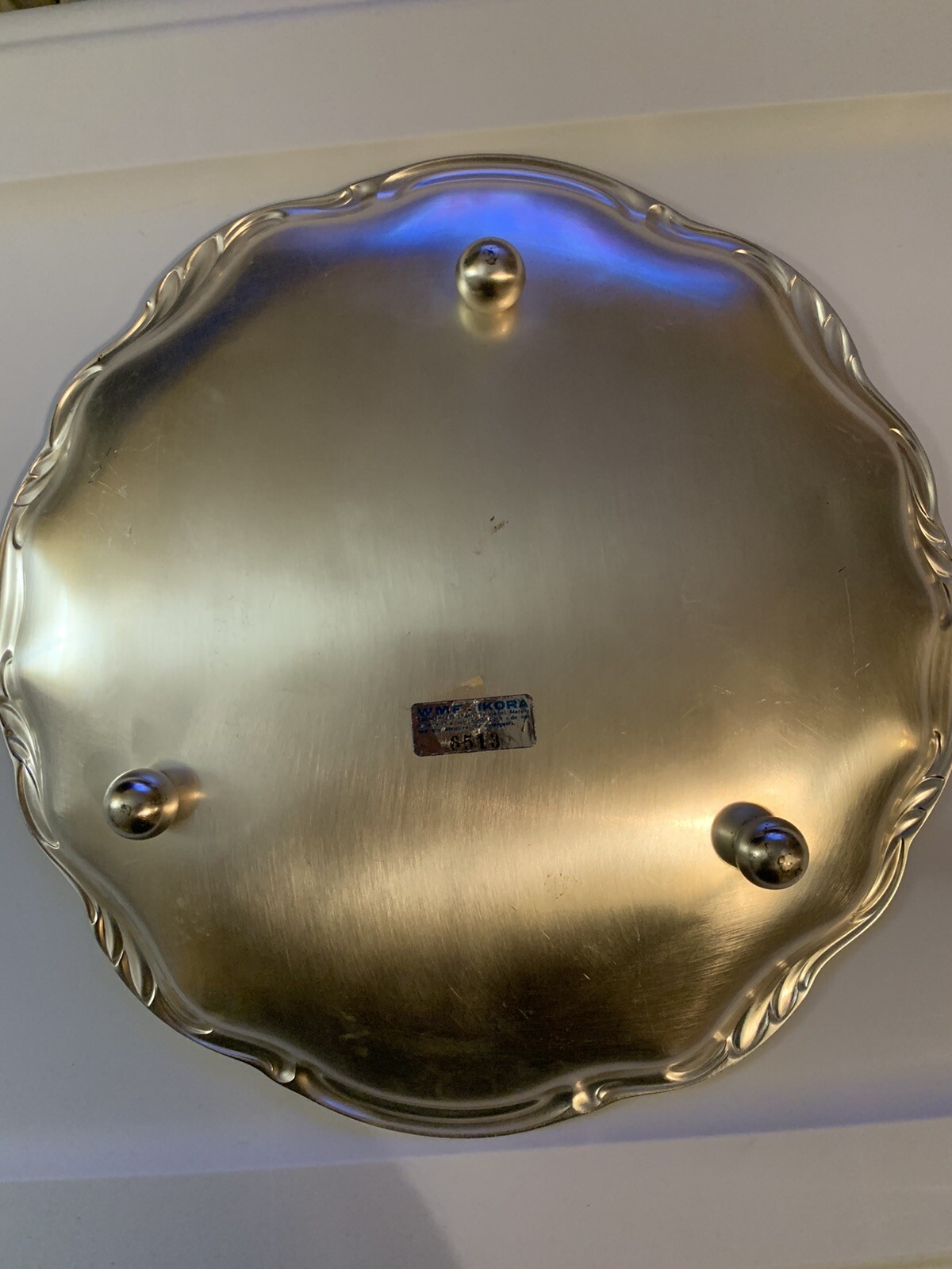 WMF-IKORA SILVER PLATE OVAL SERVING TRAY BRUSHED FINISH GERMANY 6513
