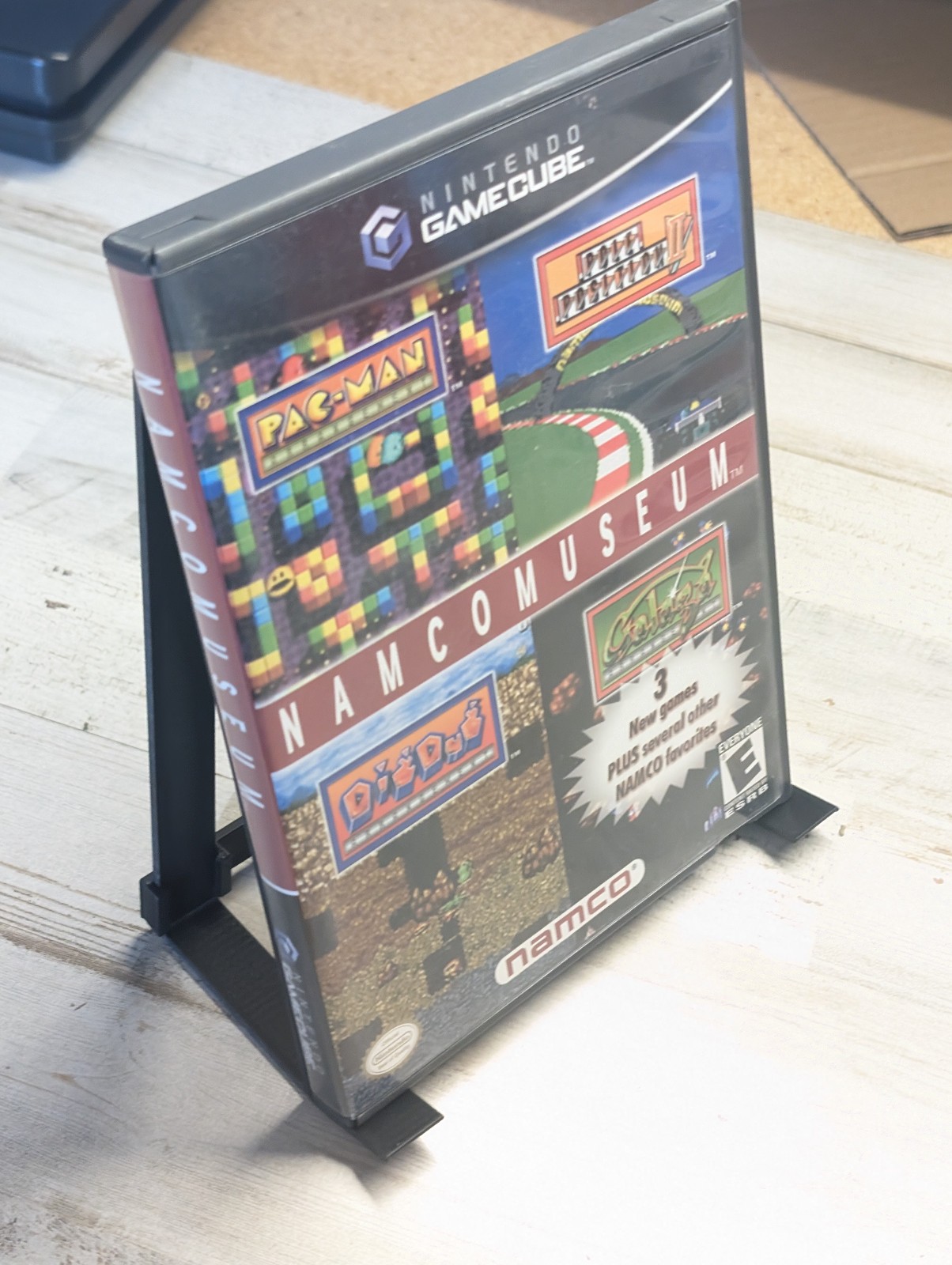 Big Box PC Computer Game Software Display Stand Free Standing Angled - Black