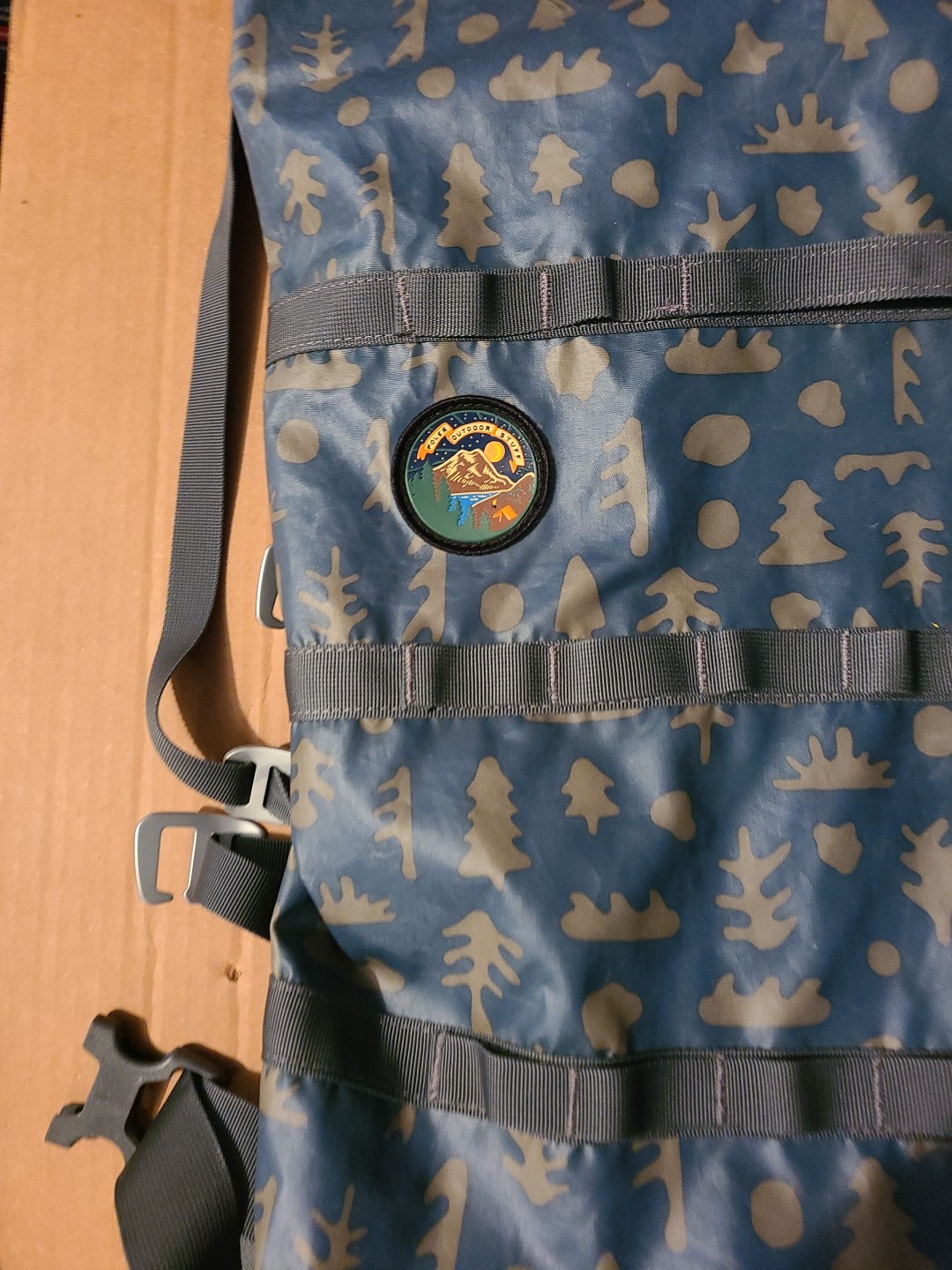 poler camp vibes Roll Top Backpack - Large 27"×19" Camouflage Design