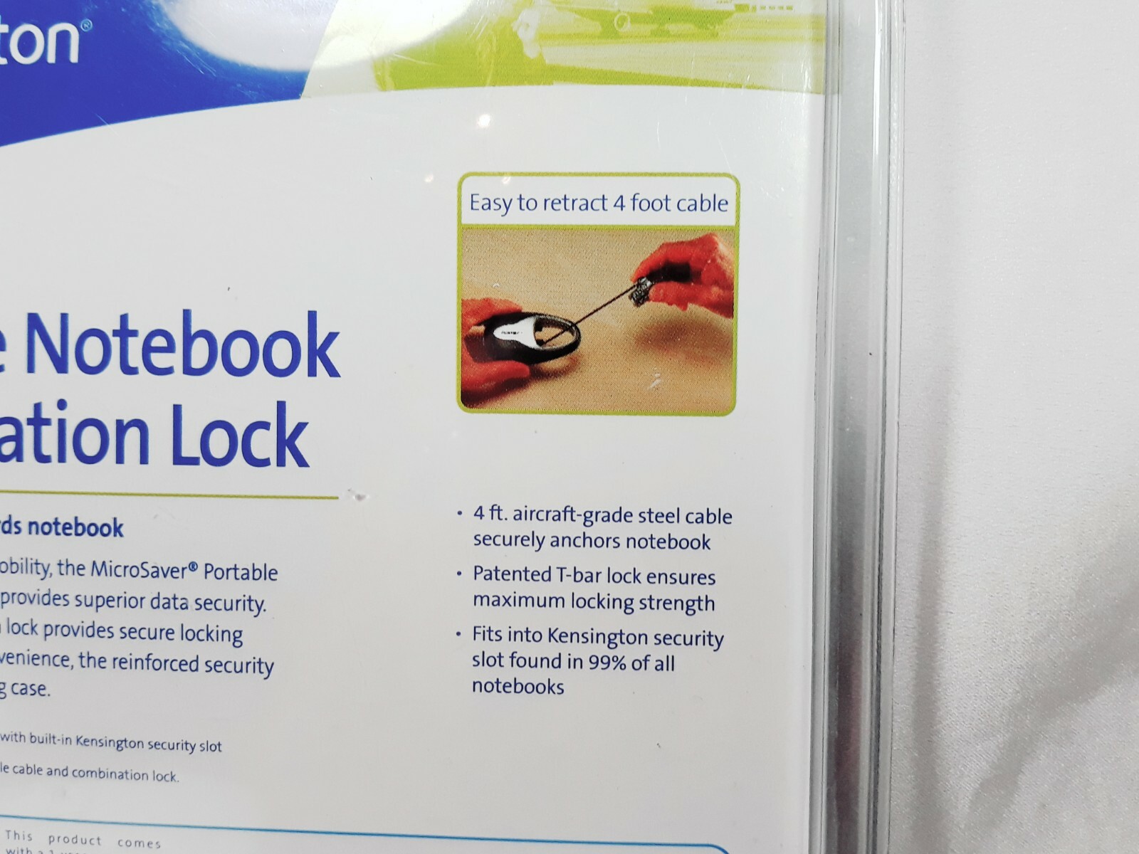 Kensington Portable Notebook Combination Security Lock Cable Microsaver 64087