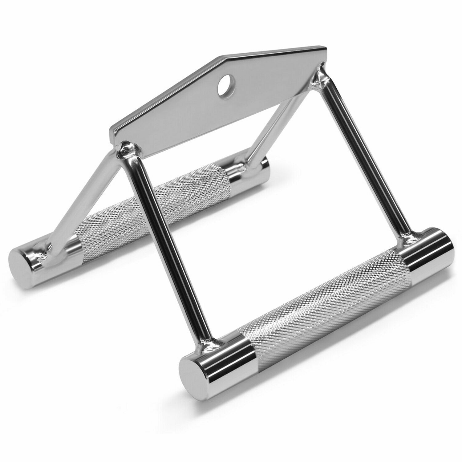 Heavy Duty Solid Steel Double D Metal Grip Seated Row Cable Attachment Handle