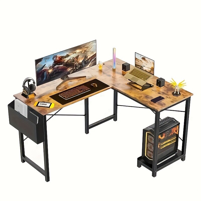 33. 81 oz Gaming Desk Home Office Desk with Shelf for Adults Writing Studying