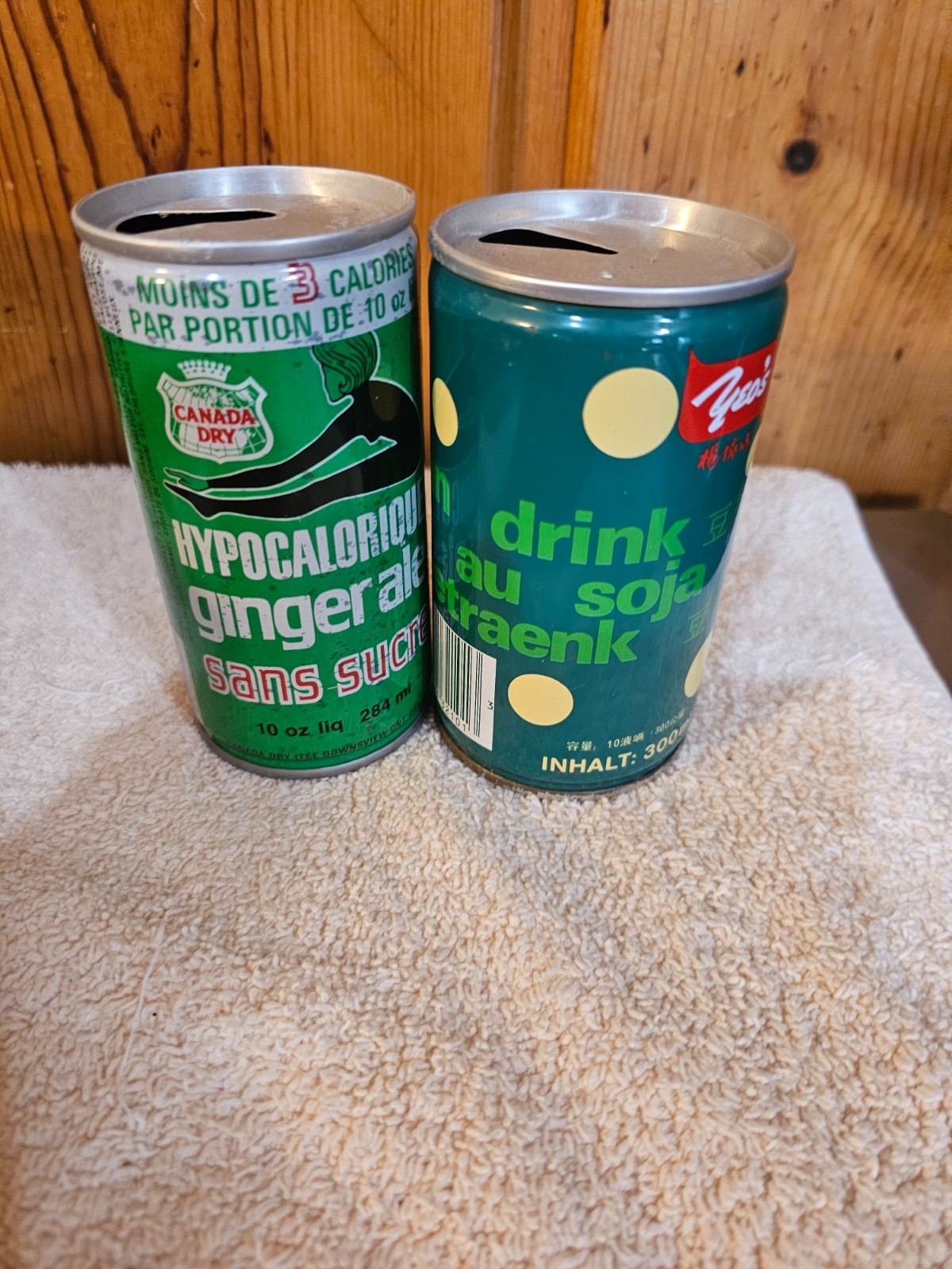 2 DIFF OLDER 10 OZ STEEL SODA CAN CANS EMPTY F