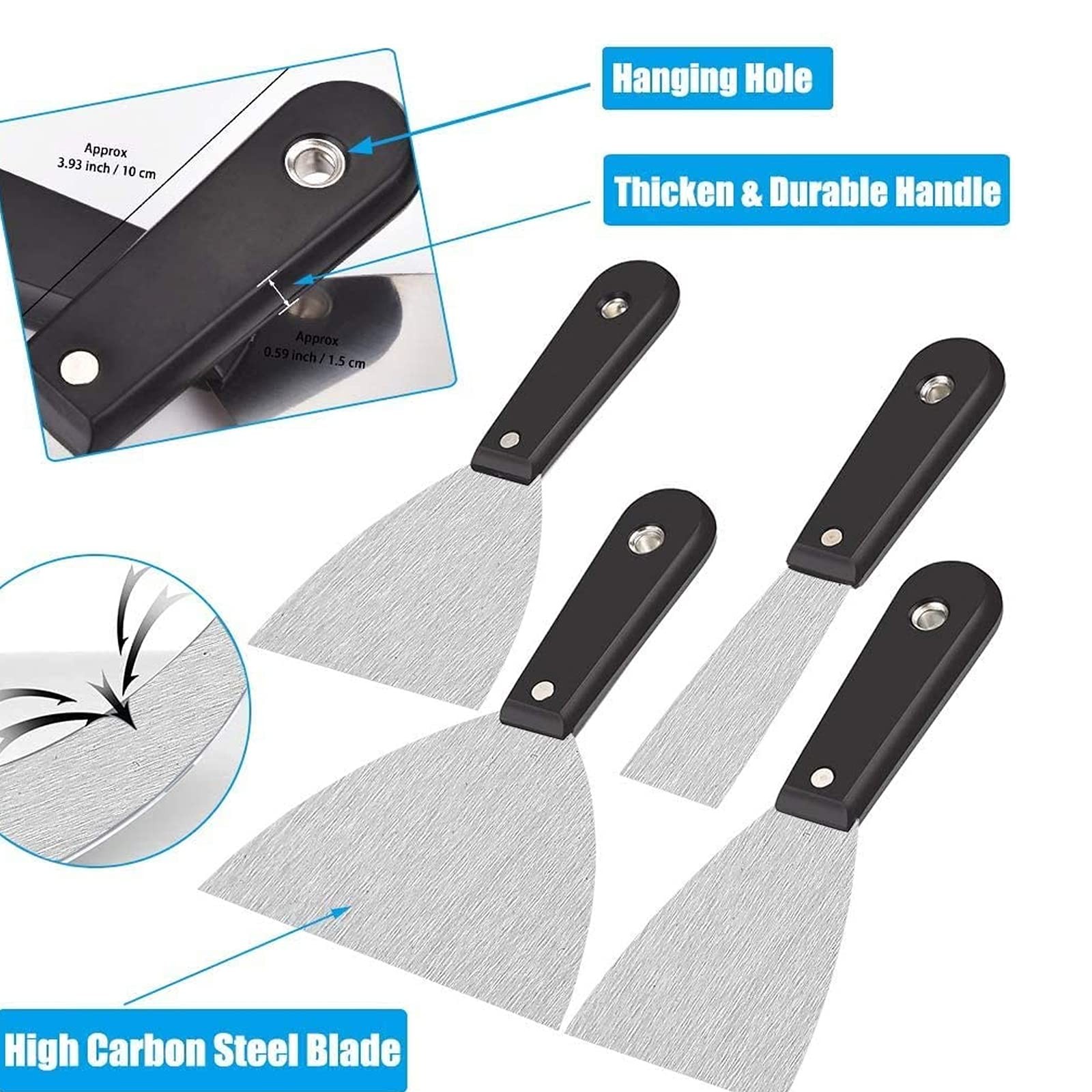 7 PCS Drywall Paint Scraper Tools with Storage Bag,Spackle Drywall Putty Knif...