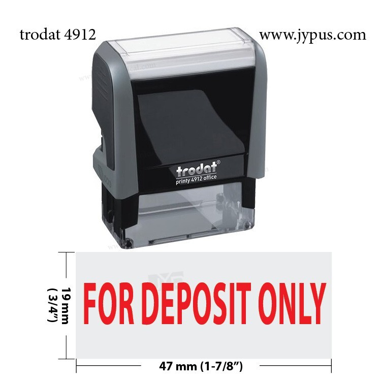 FOR DEPOSIT ONLY  - Trodat 4912 Self-inking Stock Stamp -Red