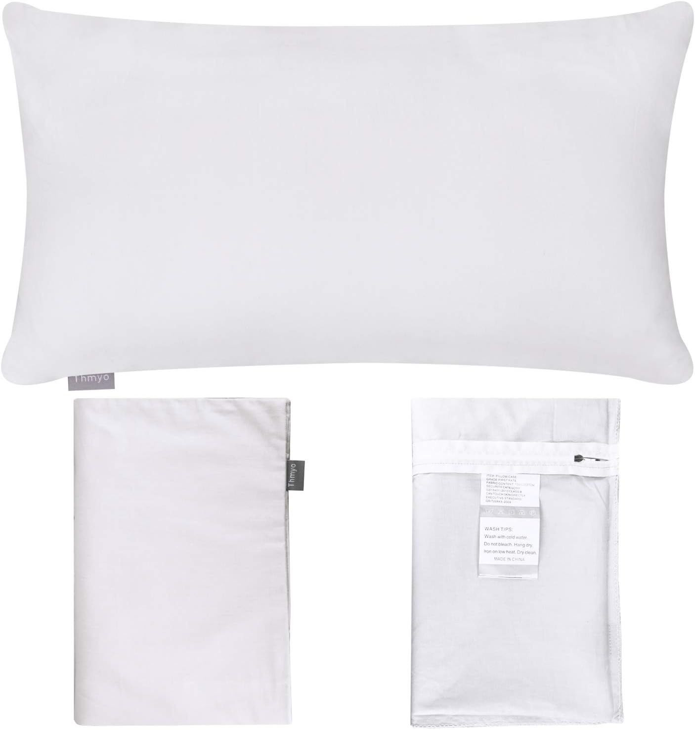 4-Pack 100% Cotton Lumbar Comfortable Solid 12x20inch/30x50cm, White