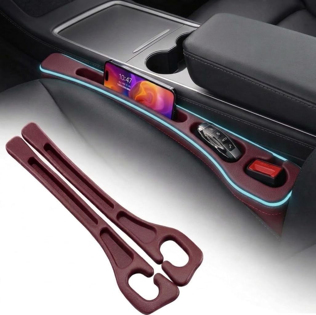 Qibiyuu Seat Gap Filler 2 Pack, Car Seat Gap Plug with Storage Slot for Phone...