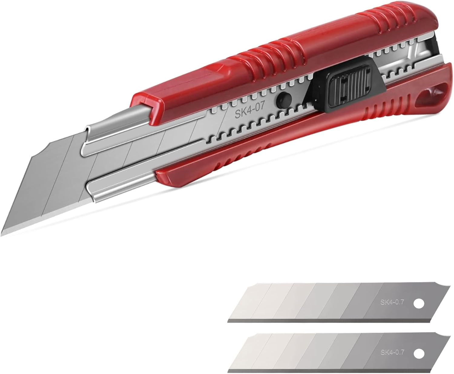 HAUTMEC 25Mm Utility Knife, Heavy Duty Auto-Lock, Retractable Box Cutter with 2P