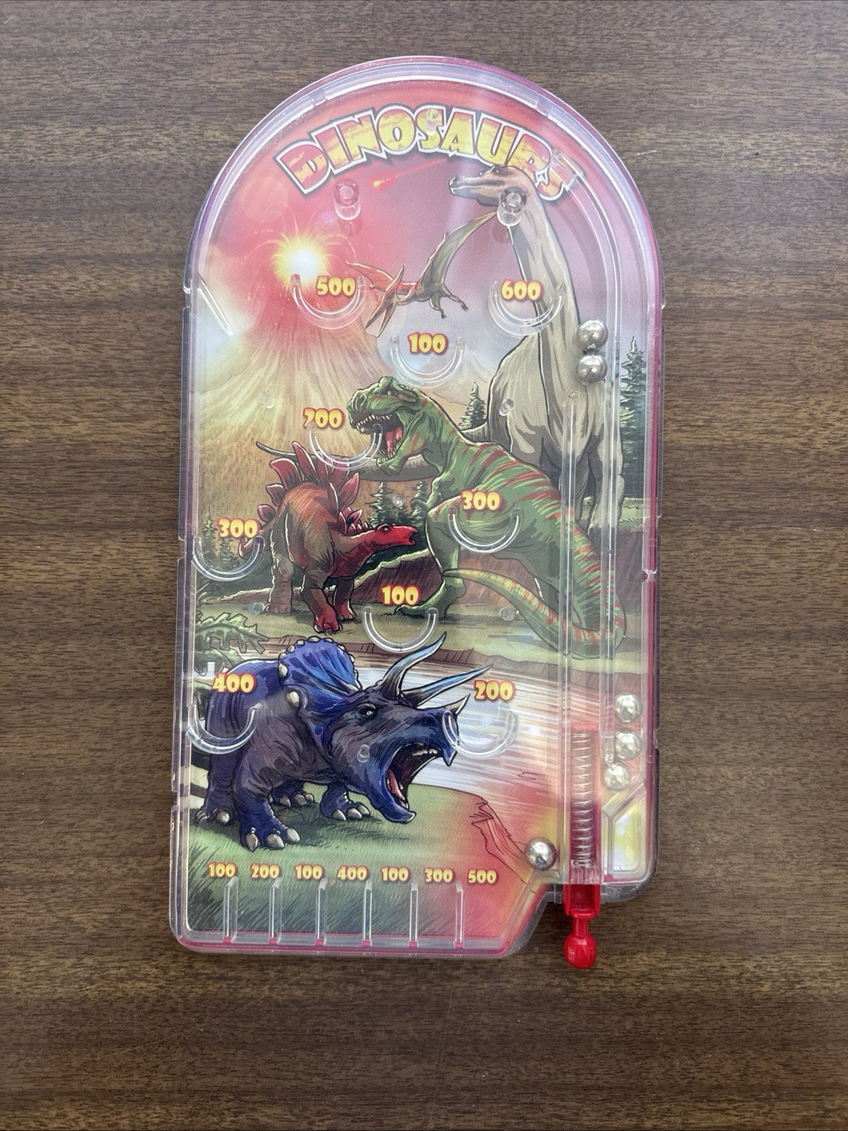 Schilling Dinosaur Handheld Pinball Machine 9.5”T Arcade Games
