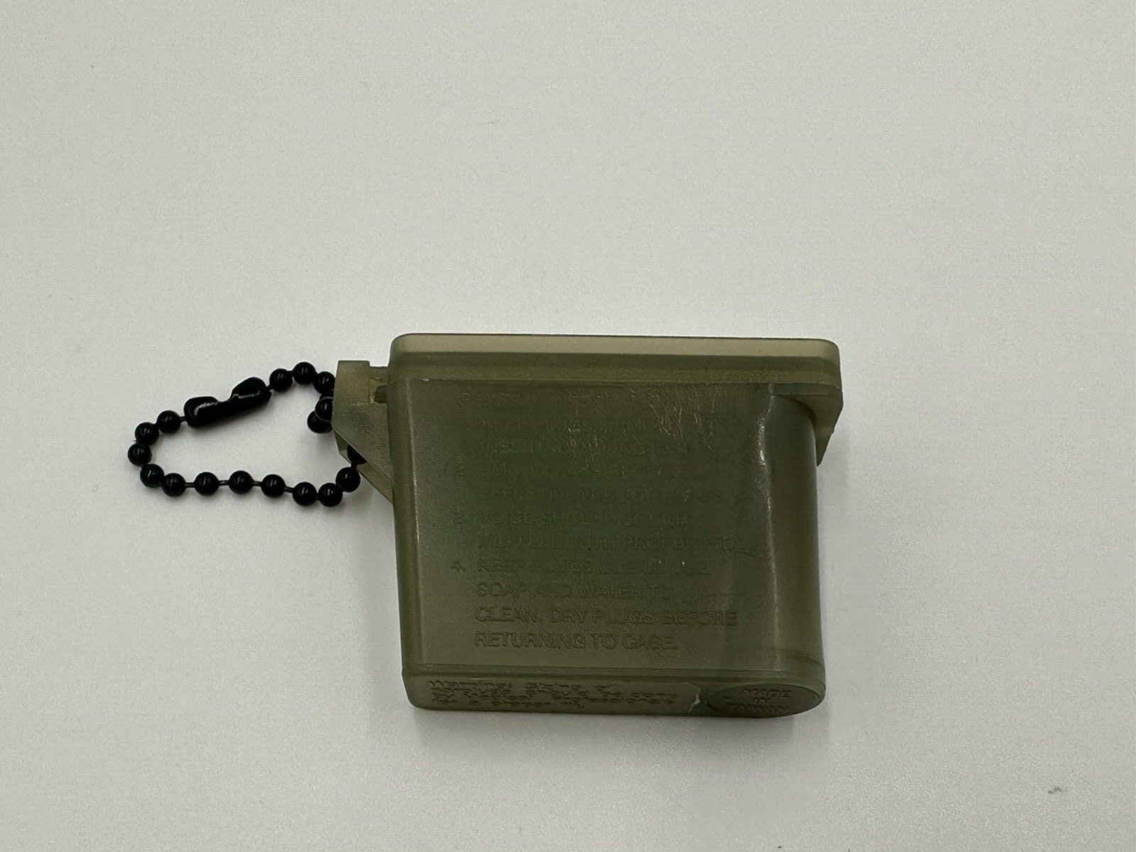 Military Issue Ear Plugs with Case & Chain - Army & Marine Corps Ear Protection