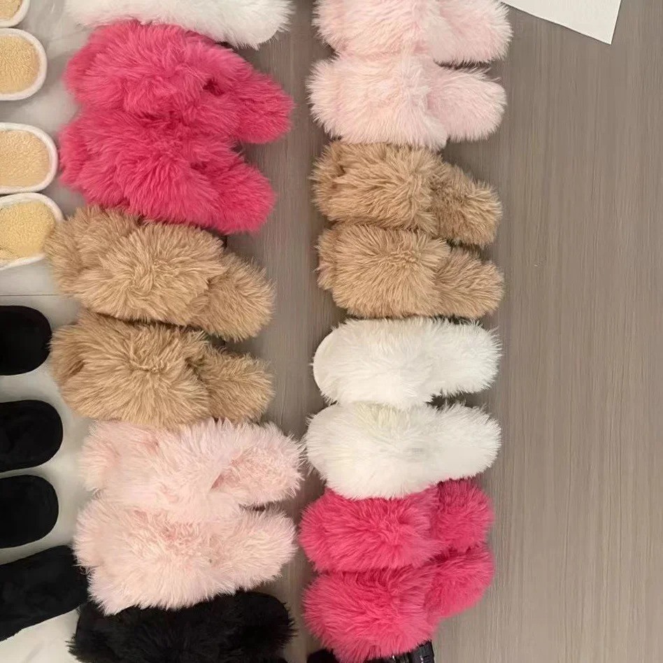 Women's Plush Indoor Slippers Warm Anti-Slip Home Winter Comfort Shoes