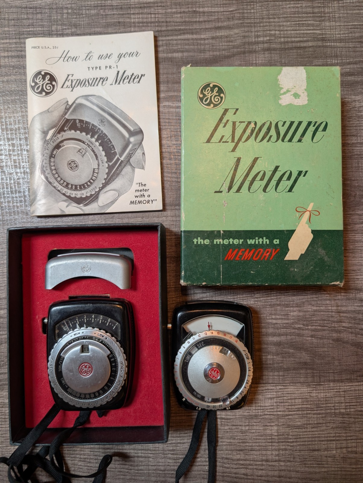 GE Exposure Meter Type PR-1 Light Meter w Box Manual (#327)