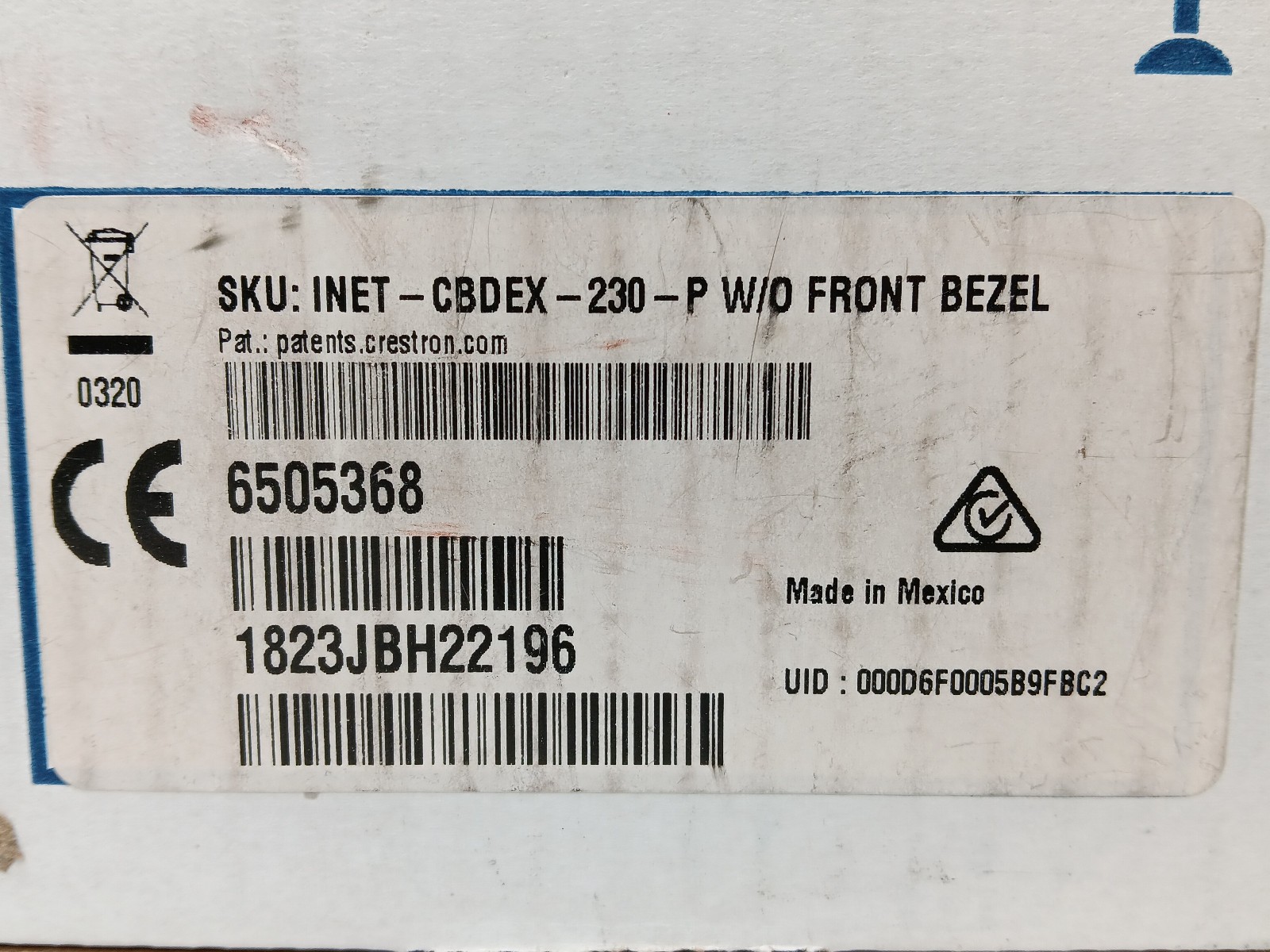 Crestron INET-CBDEX-230-P W/O Front Bezel 6505368