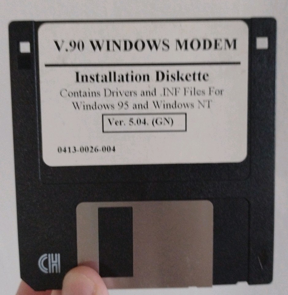 Windows Modem Installation Diskette 3.5 Floppy Disk Windows 95 and NT Vintage