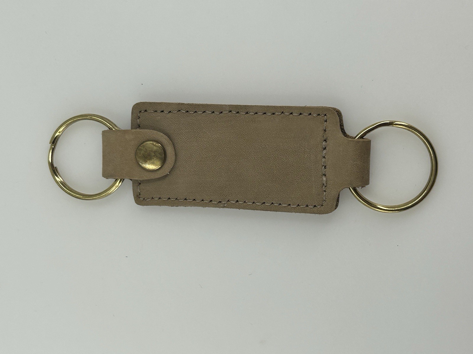 CNA Brown Leather Double Ended Keychain Key Ring Fob