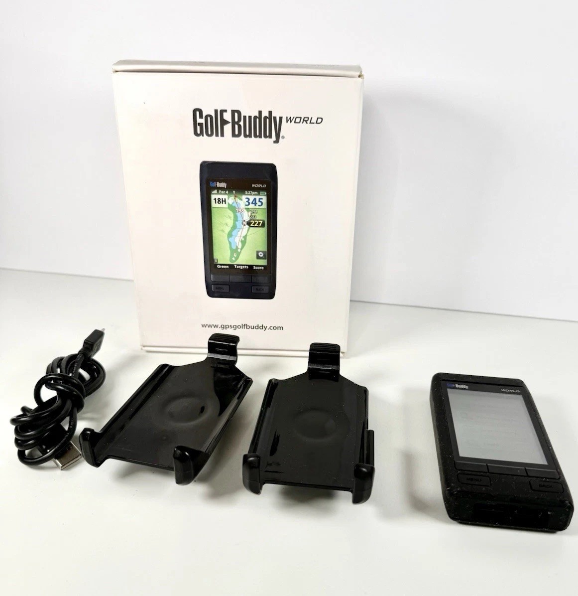 Golf Buddy World DSC-GB400 With Charger And Two Clips