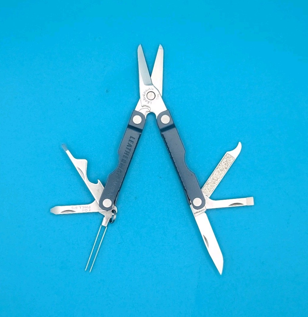 Leatherman Micra Multi-Tool, Knife, Scissors, Key Ring, Blue!