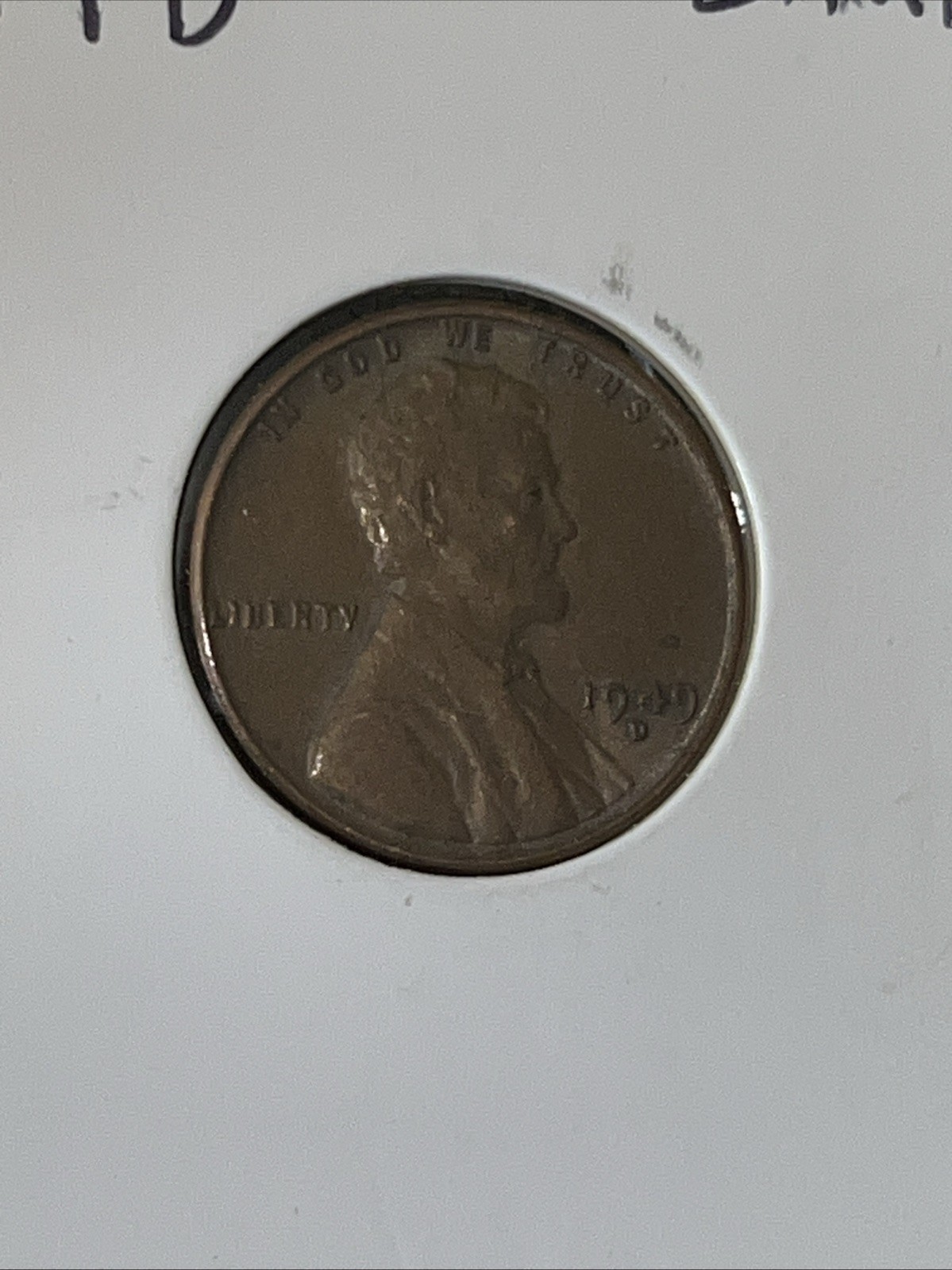 1949 D Lincoln Wheat Cent Reverse Retained Lamination Error