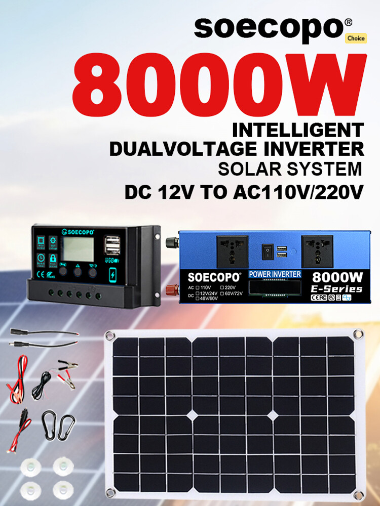 8000w 110v Solar Full Kit Inverter 300W Solar Panel Home 100A Controller System