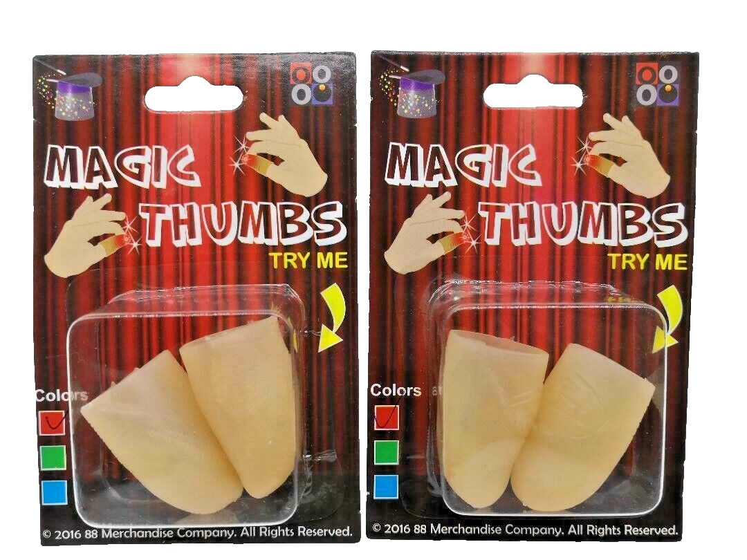 2X Pair Magic Glow Light-Up Thumb LED Fingers Close-Up Trick Soft Trick Red US