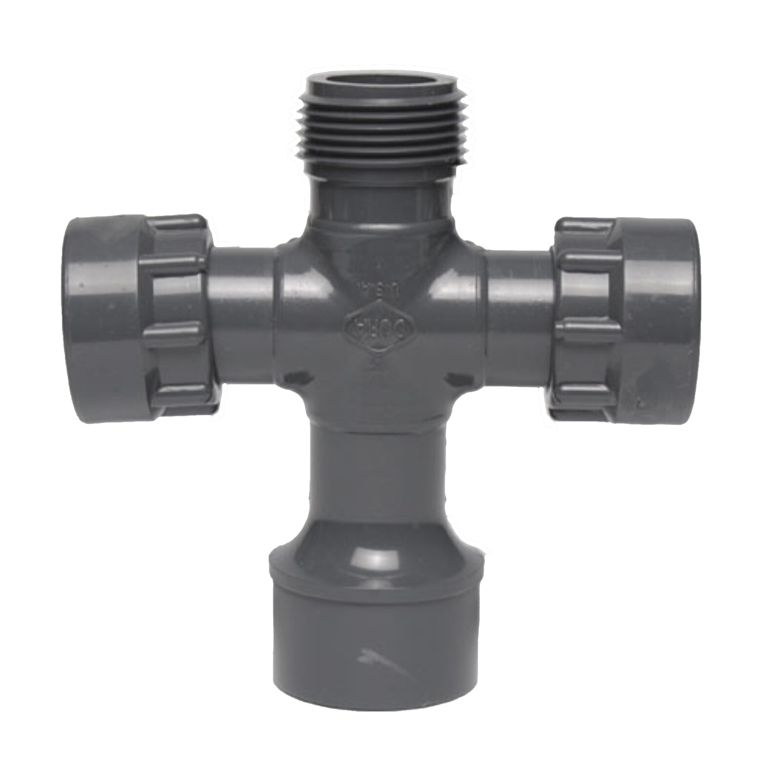Dura Manifold System Cross:1"Slip x 1"MPT x 1"FPT Swivel x 1"FPT Swivel