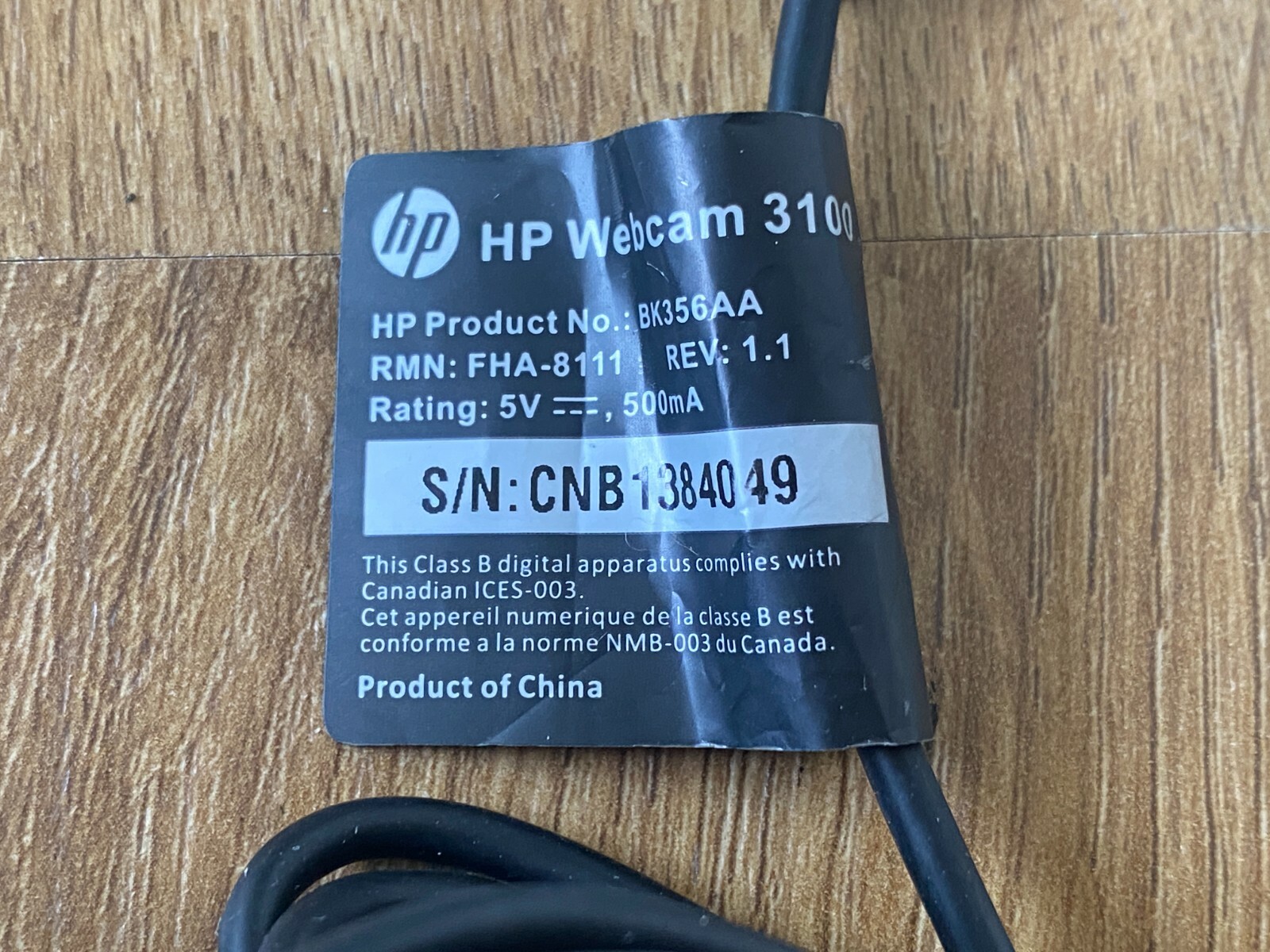HP WebCam 3100 Web Camera Tested Excellent Condition