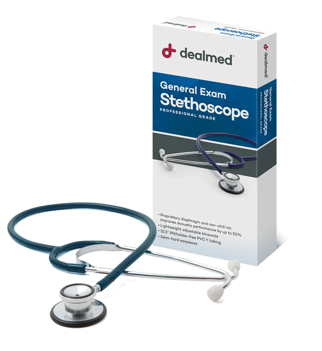 Dealmed General Exam Stethoscope | Professional Economy Dual-Head Stethoscope wi