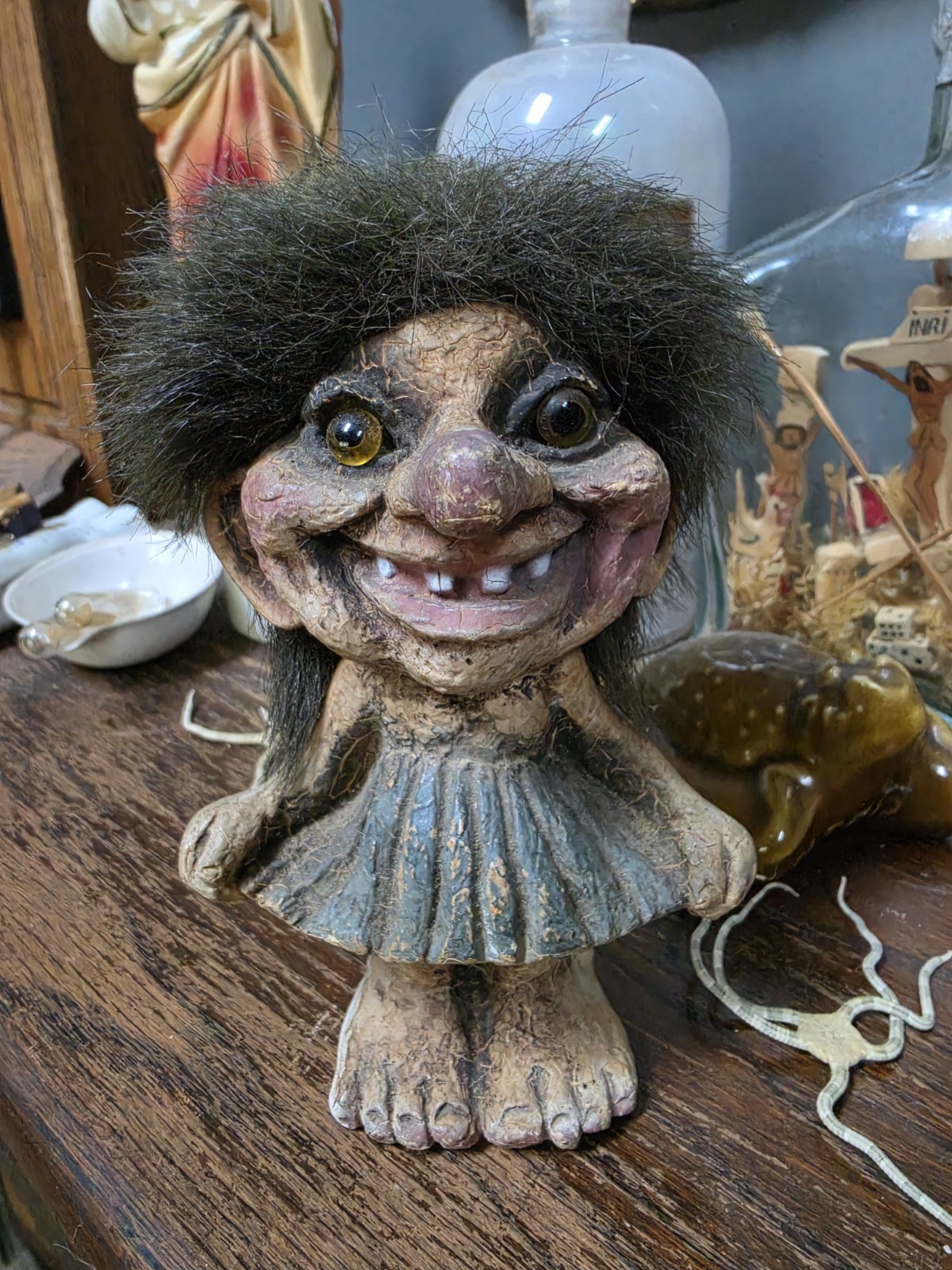 Vintage Norwegian Troll NyForm Girl Made In Norway Folk Art 5.5" Magic Fairies
