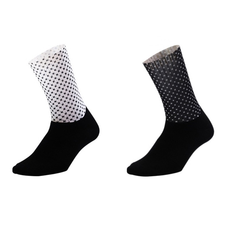 2Pairs Cycling Socks Riding Bicycle Bike Sports Ankle Socks XC MTB Black White