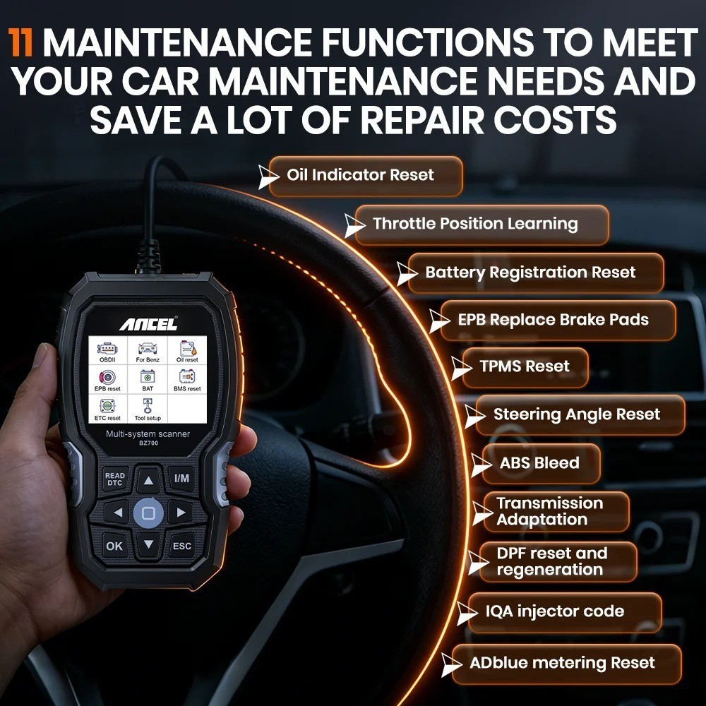 ANCEL BZ700 For Mercedes Benz OBD2 Scanner All System Diagnostic Car Code Reader