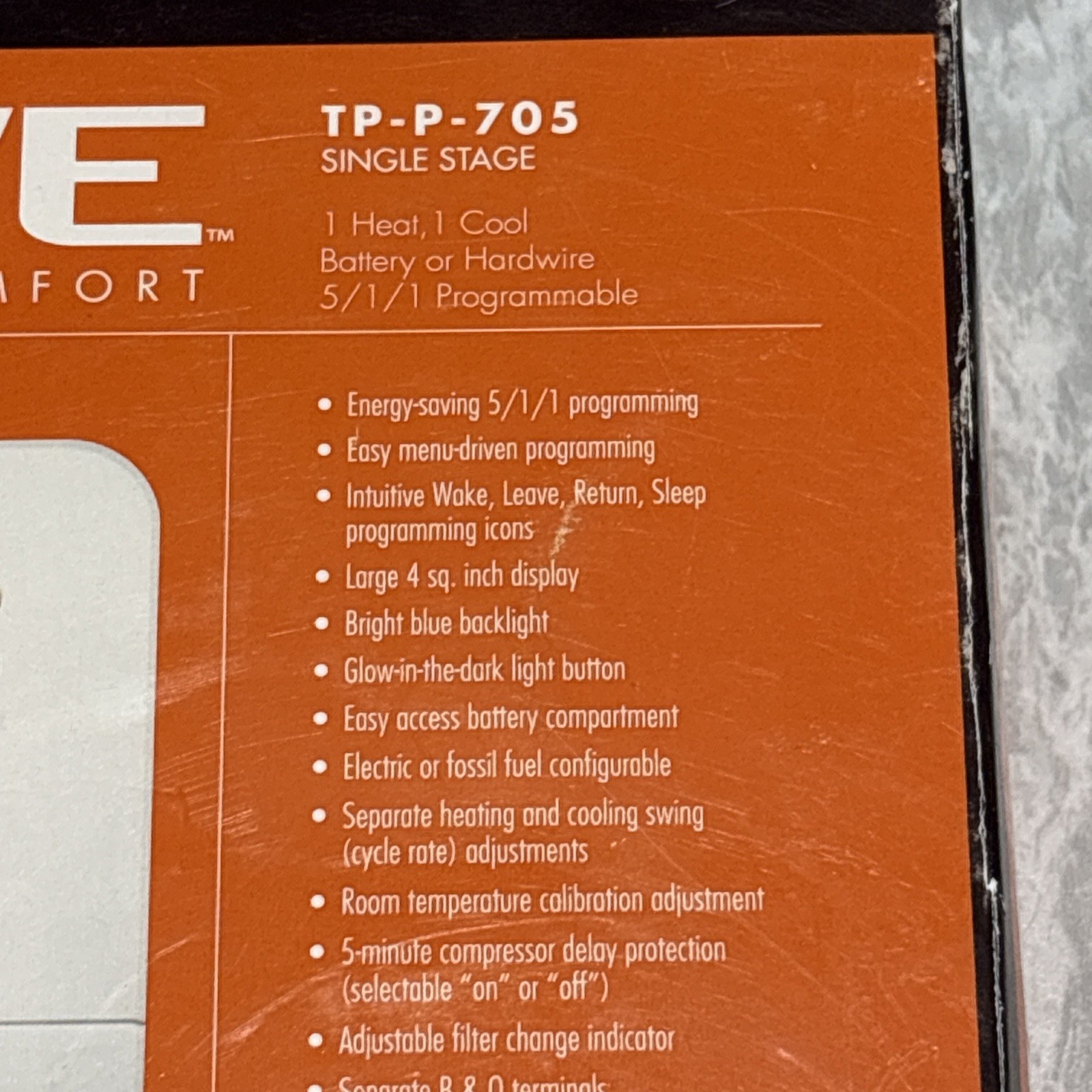 VIVE COMFORT TP-P-705 Programmable Thermostat Single Stage (NEW)