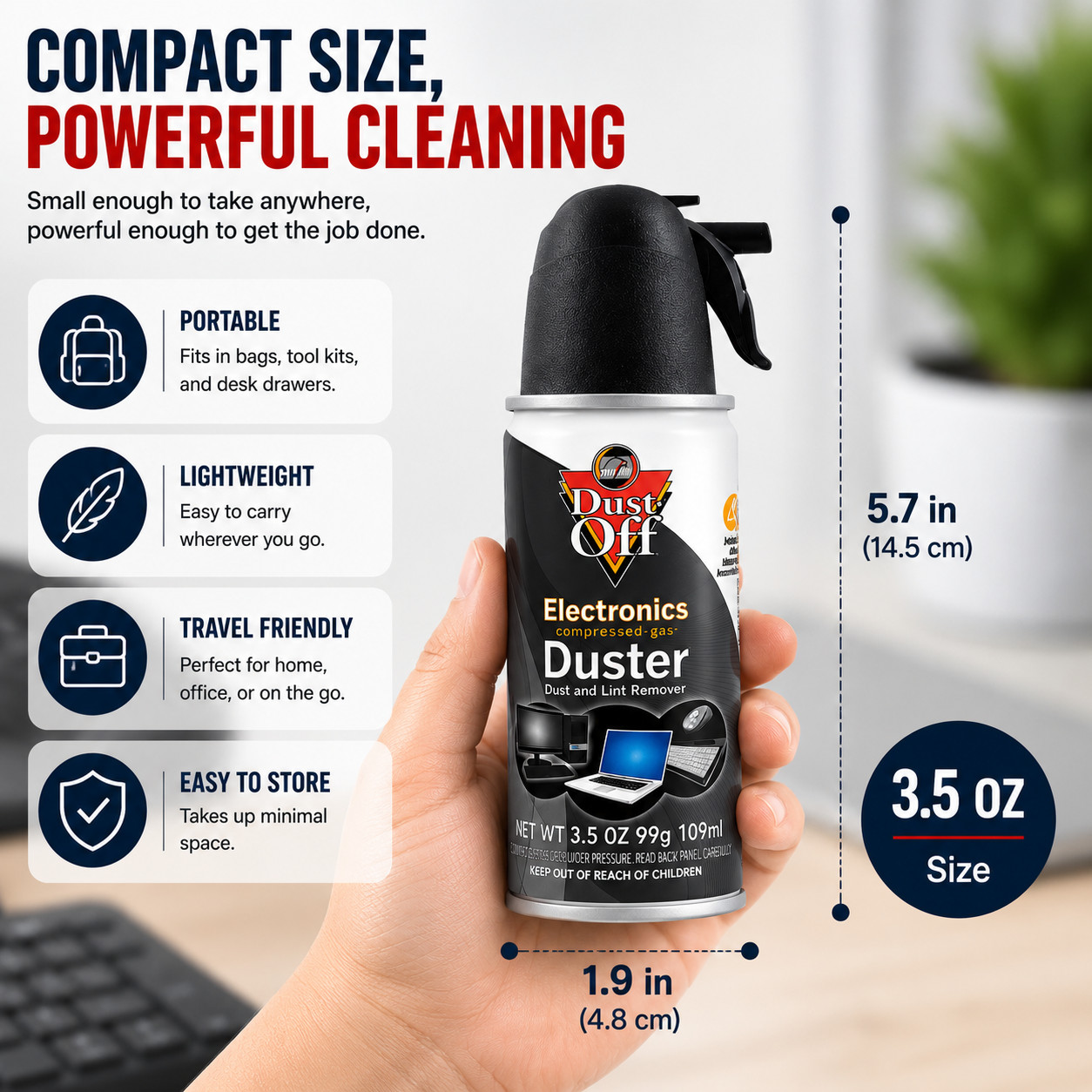 Dust-Off Electronics Compressed Air Duster – PC Keyboard Cleaner Spray