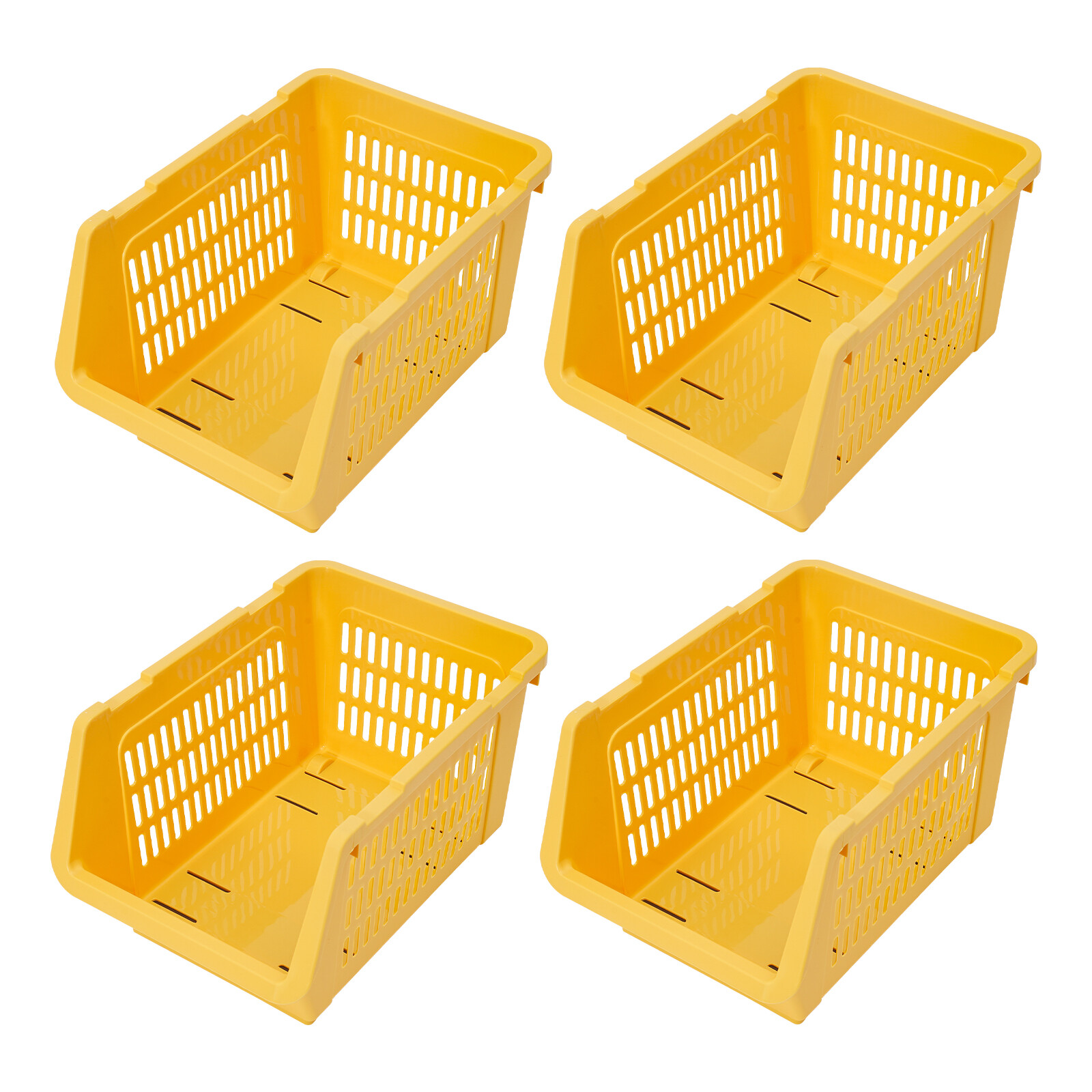 Stacking Storage Baskets Movable PP Storage Bins For Kitchen Bedroom Basket Kits