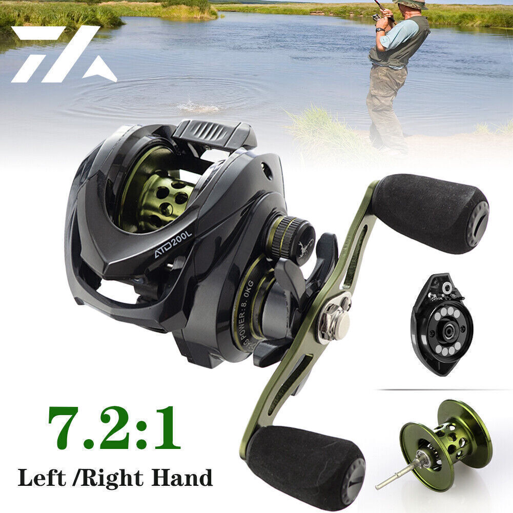 Baitcasting Reel 8KG Fishing Reel 7.2:1 Ratio Magnetic Brake Long Casting  Reel