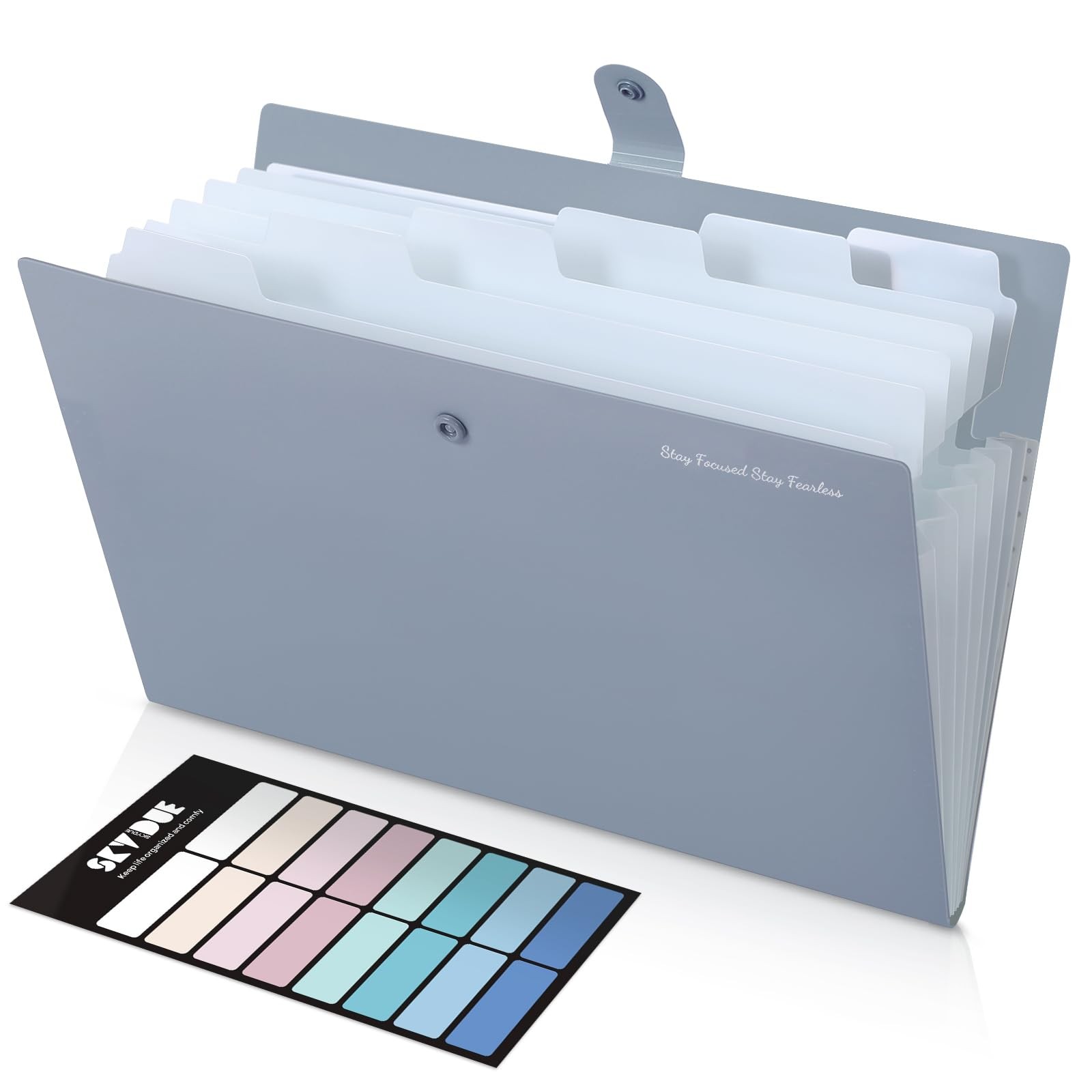 7 Pocket Expanding File Folder Letter A4 Accordion Document Organizer Gray