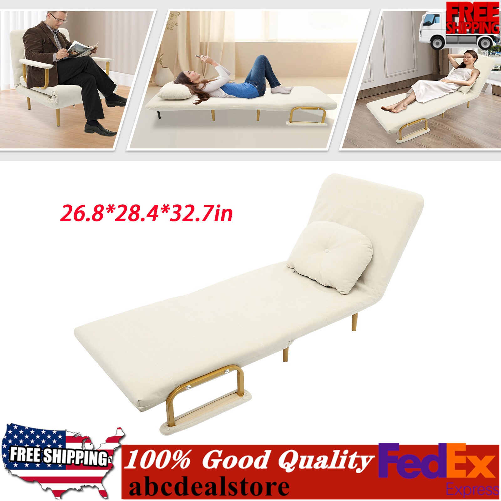 68x190cm Rust-proof Folding Sofa Bed Sofa Chair Bed Convertible Sofa Bed