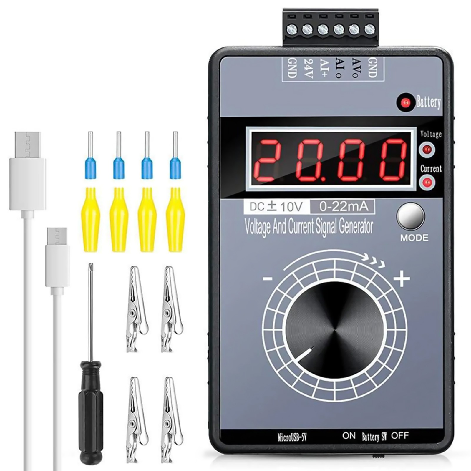 Protable 4-20mA Signal Generator 0-10V/0-22mA Current Voltage Signal Generator