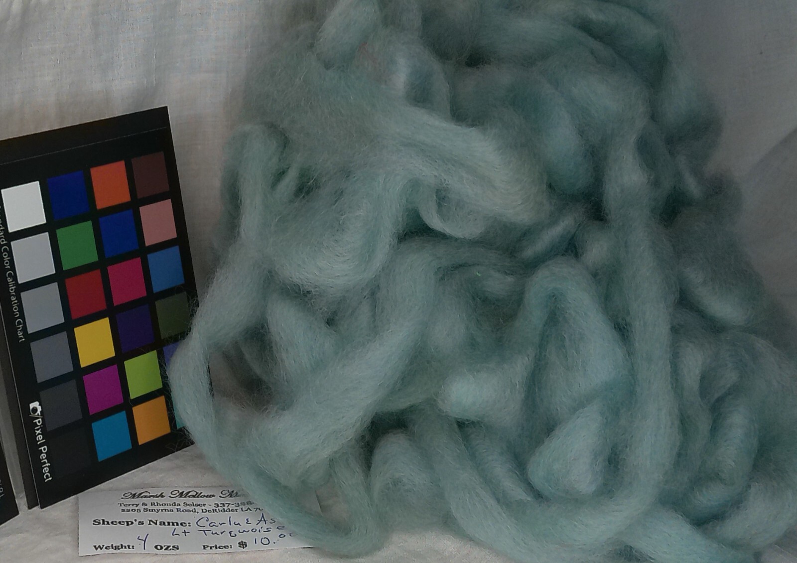 Variegated Lite Turquoise romney wool roving spinning weaving felting fiber arts