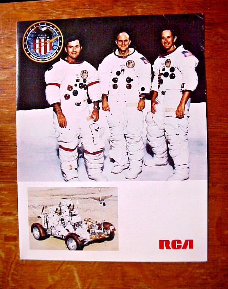 RCA APOLLO 16 FOLDER BROCHURE  with Apollo 7-16 PATCH DISPLAY