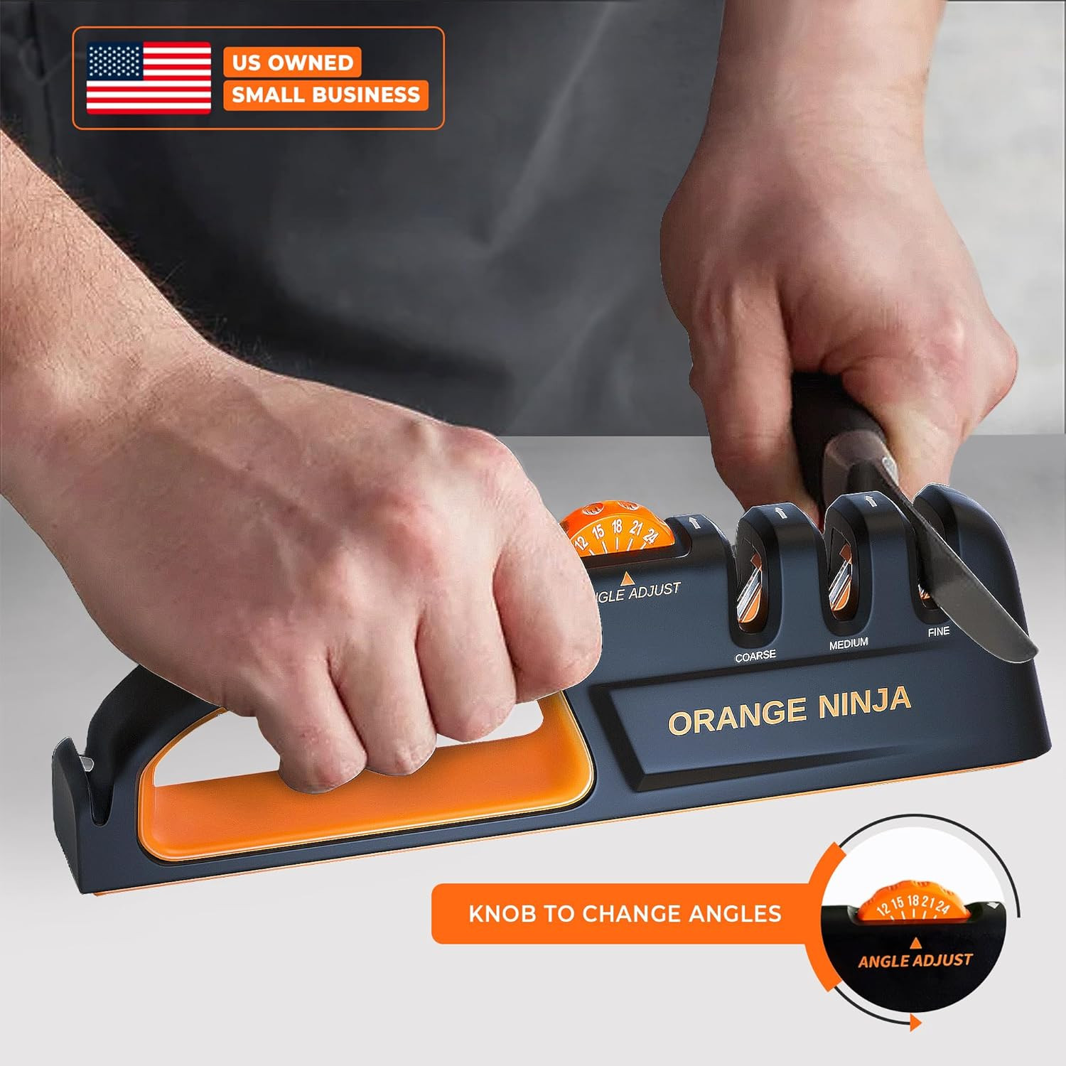 5 Precision Adjust Knife Sharpener- 3-Stage Premium Kitchen Knife Sharpener to R