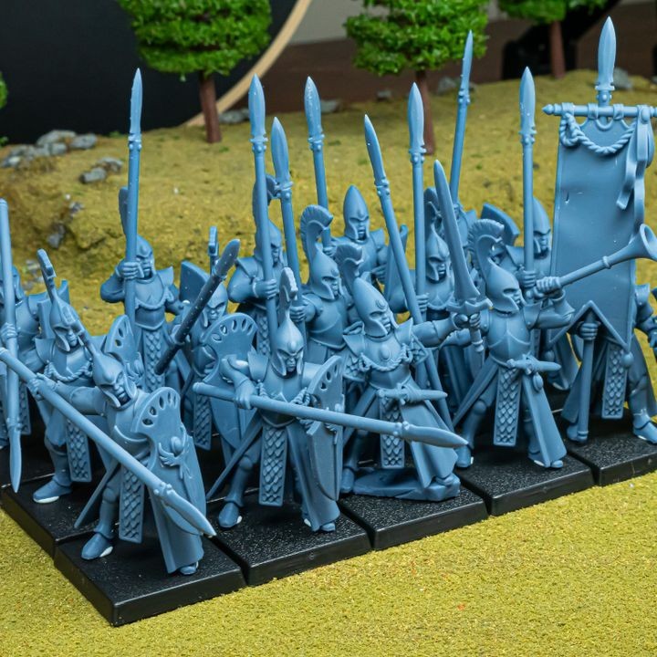 x10 Aegean Elves - Spearmen - Highland Miniatures 28mm